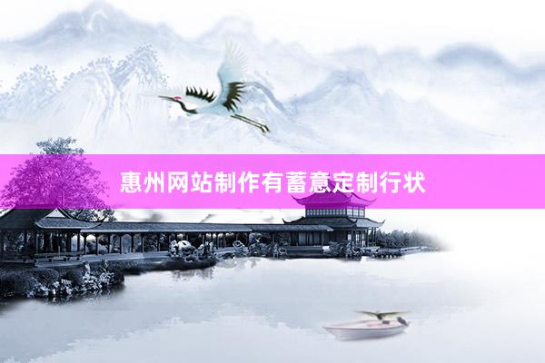 惠州网站制作有蓄意定制行状