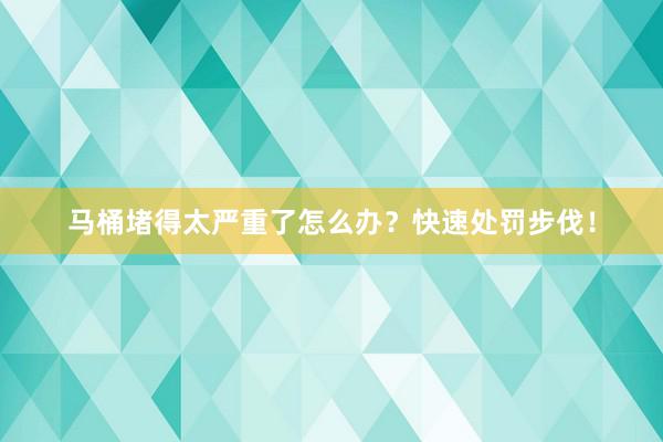 马桶堵得太严重了怎么办？快速处罚步伐！